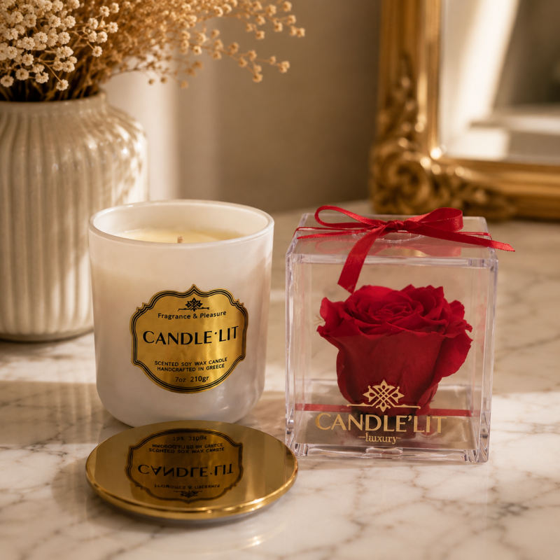 Scented Candle & Forever Red Rose Φωτογραφία από Scented Candle & Forever Red Rose