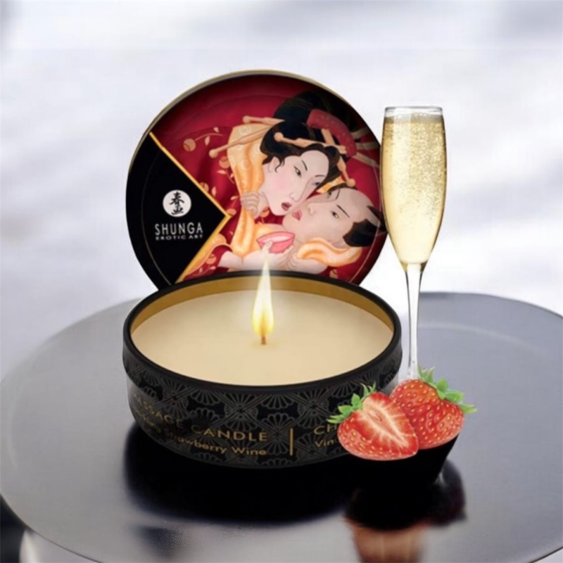 Φωτογραφία από Sparking Strawberry Wine (Champagne) Κερί Μασάζ • Shunga